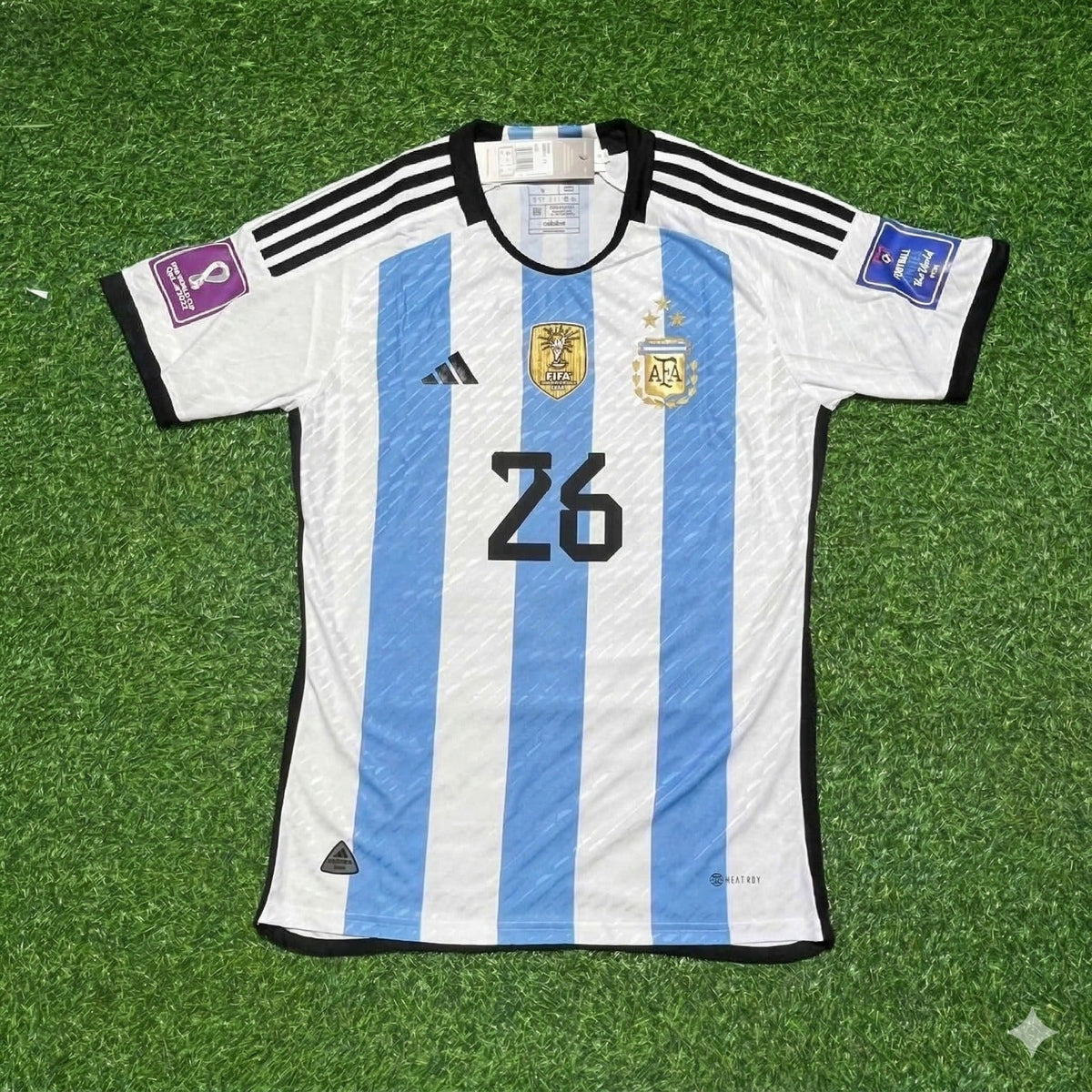 Argentina 2022 Qatar World Cup Champion Home Jersey – Nahuel Molina 26- – Front View