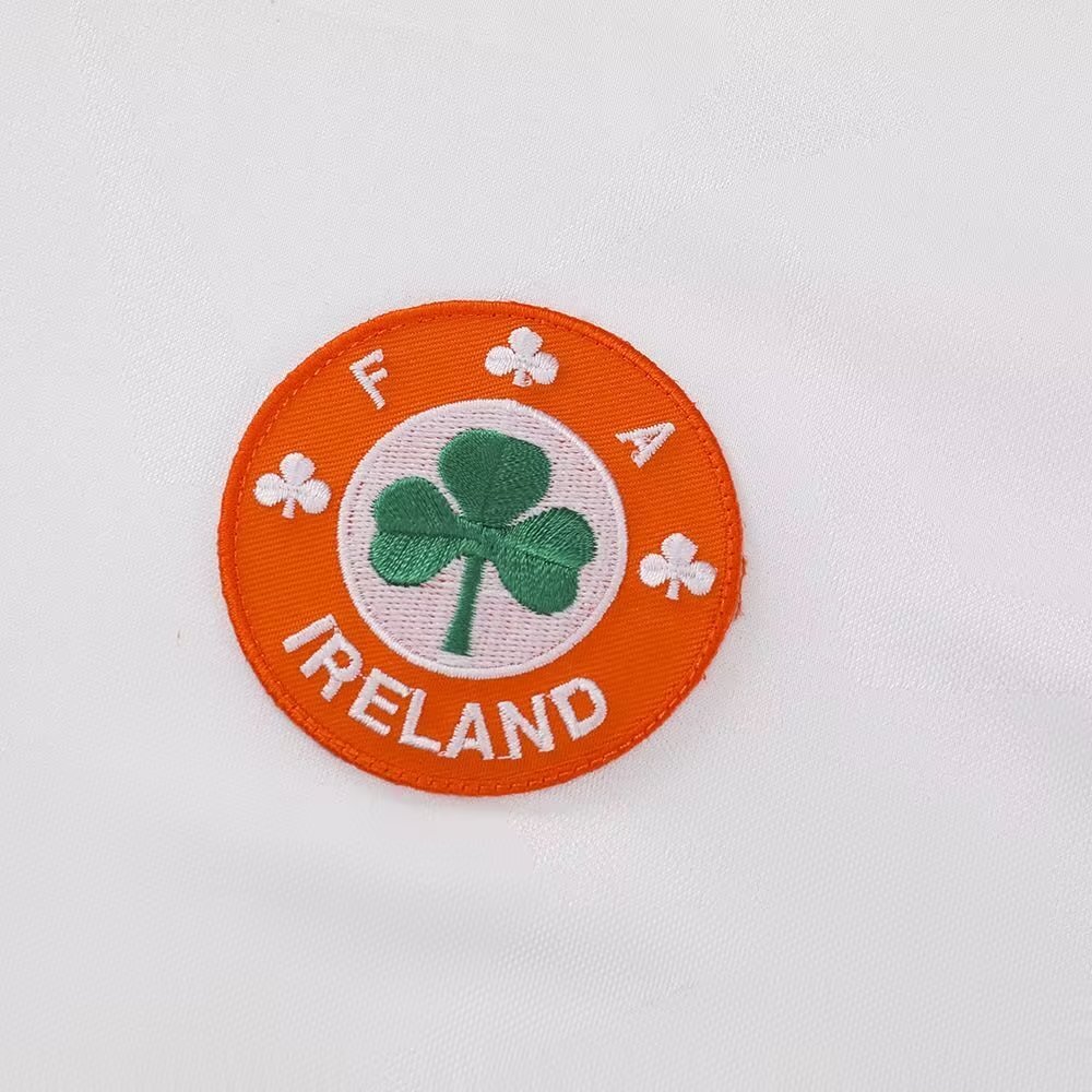 Ireland White Legendary Anniversary Retro Football Jersey – Ray Houghton – Detailed View