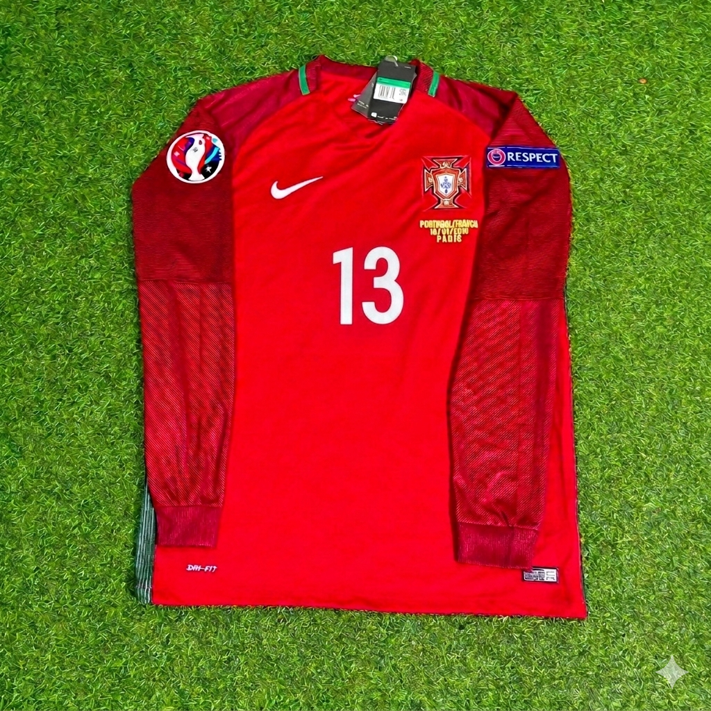 2016 Portugal EURO Danilo 13- Final Long Sleeve Retro Football Jersey – Front View