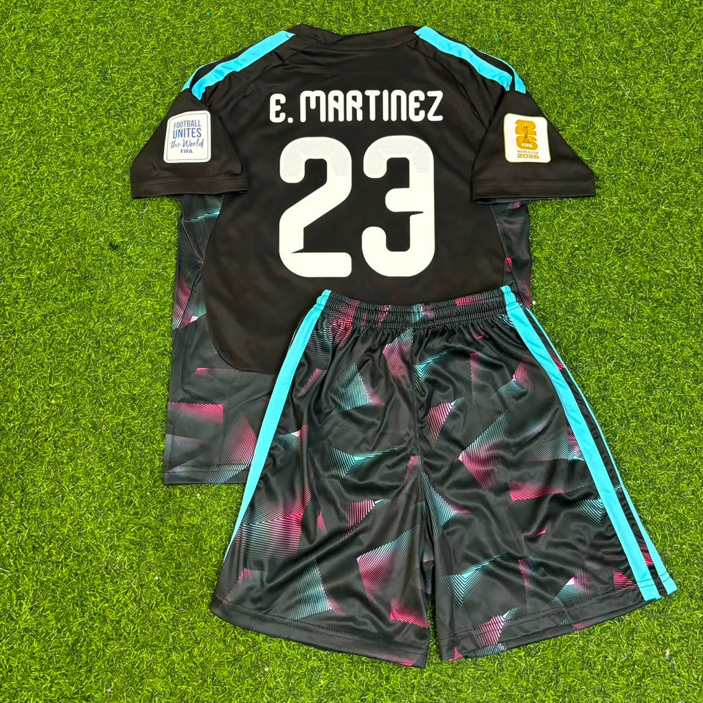 Emiliano Martinez Argentina Goalkeeper 2026 World Cup Kids Football Jersey – Back View