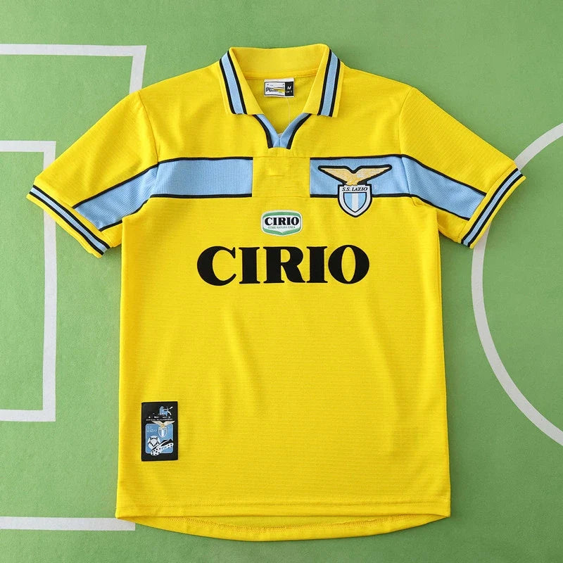 Lazio 98/99 Season Away Yellow Retro Jersey – Back View