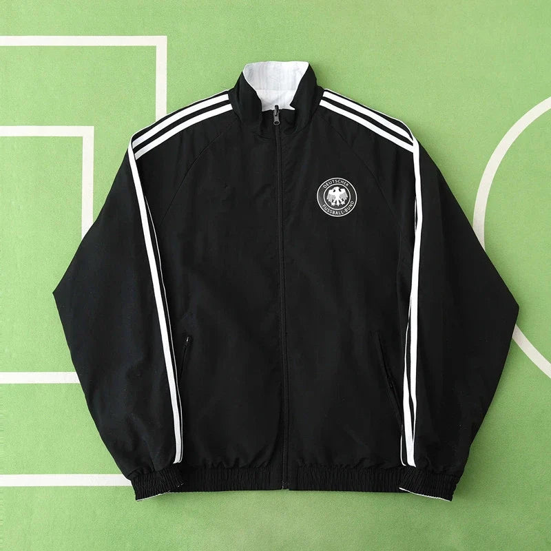 1990 Germany World Cup Deutschland Retro Double Sides Windbreaker - Reversible Jacket Black – 4