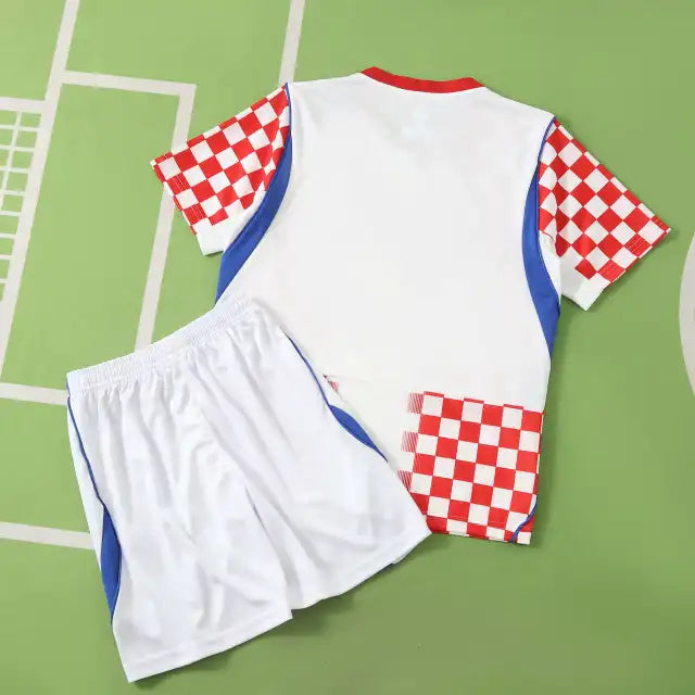 Croatia 2026 World Cup Kids Football White Jersey Kit – Front View