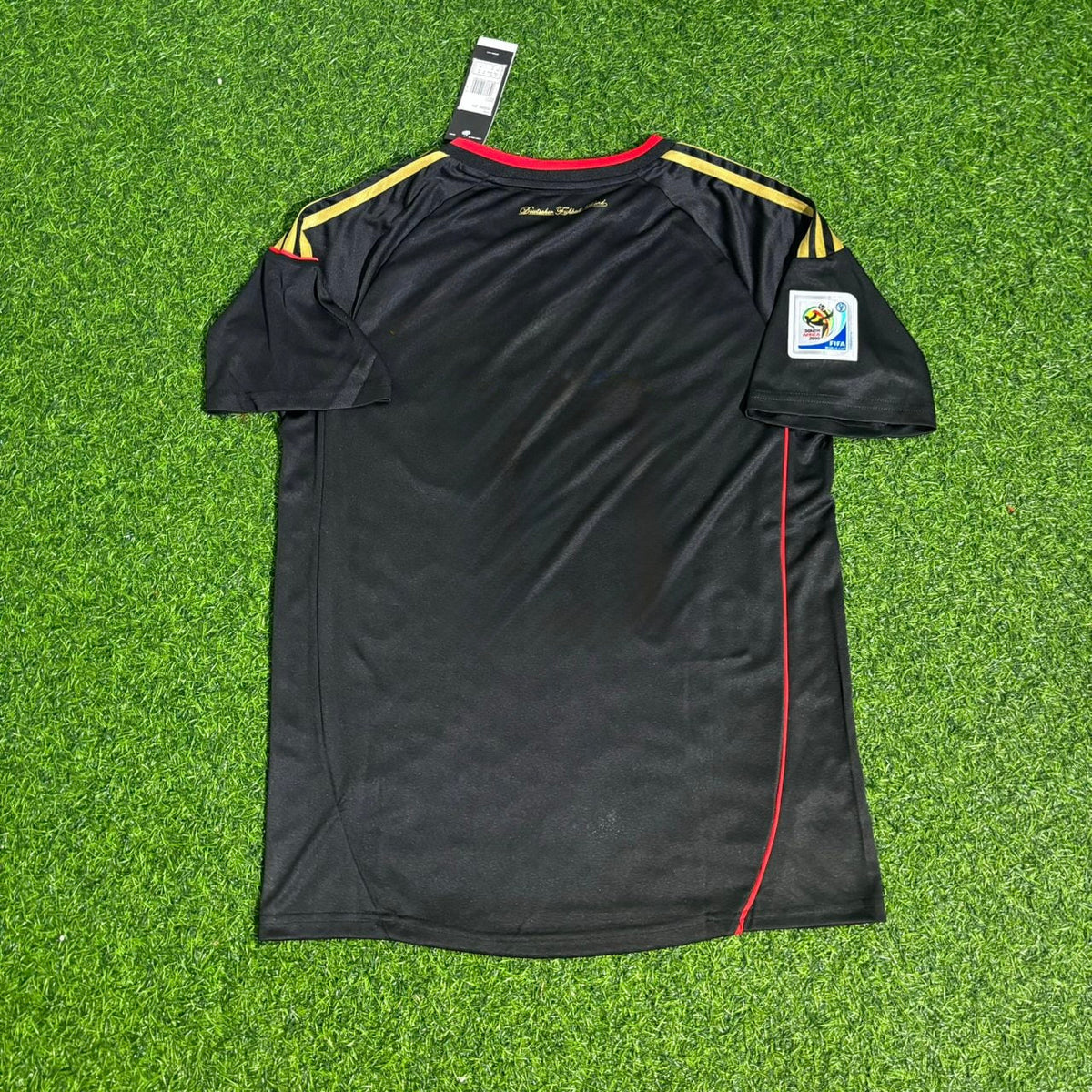 Germany Deutschland 2010 World Cup Black Retro Football Jersey – Front View