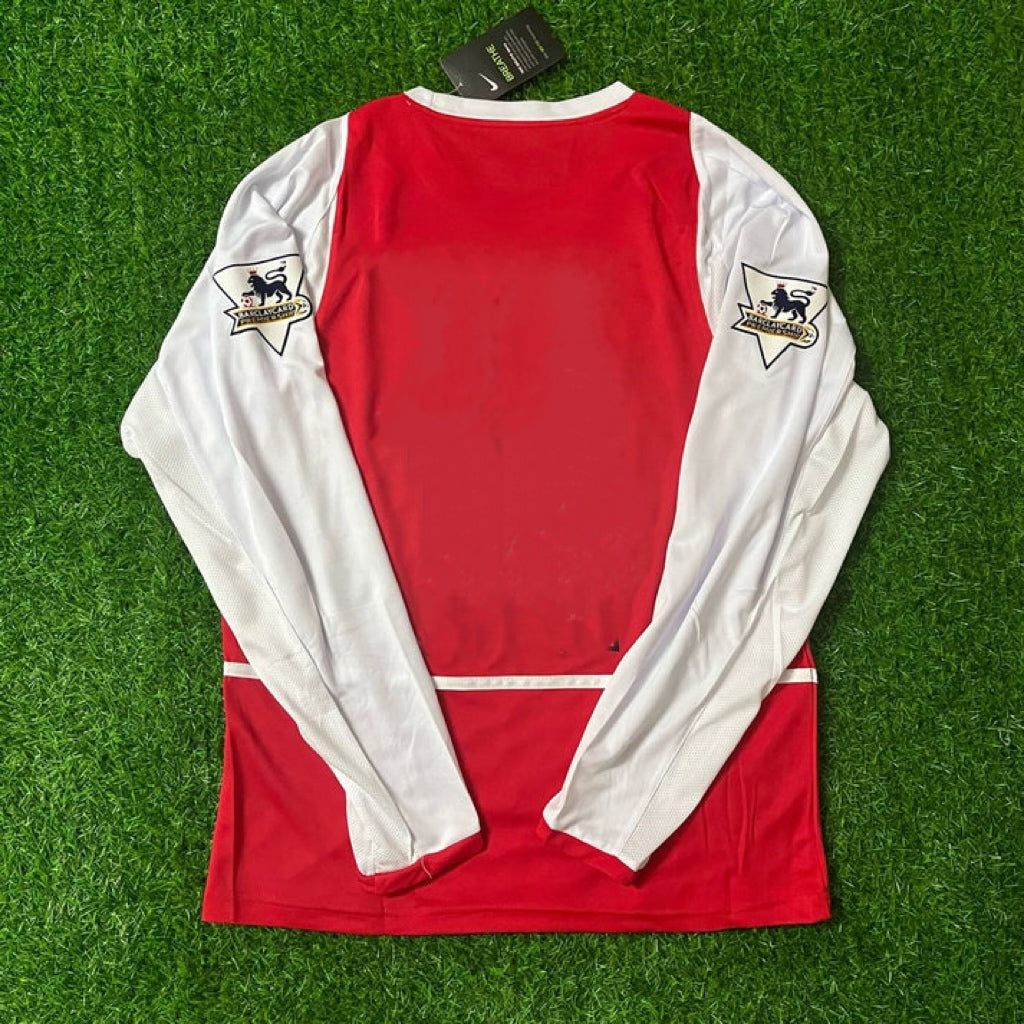 2002 Arsenal Home o2 Retro Long Sleeve Football Jersey – Front View