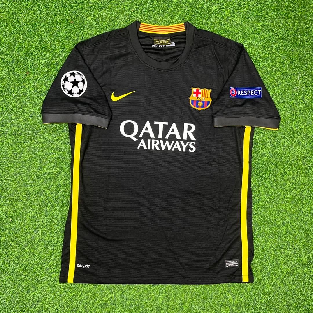 2013/14 Alexis Sánchez #9 Barcelona Black Retro Football Jersey – Front View