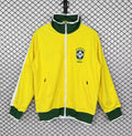 2010/11 Brazil Yellow Retro Windbreaker Jacket Jersey – Back View