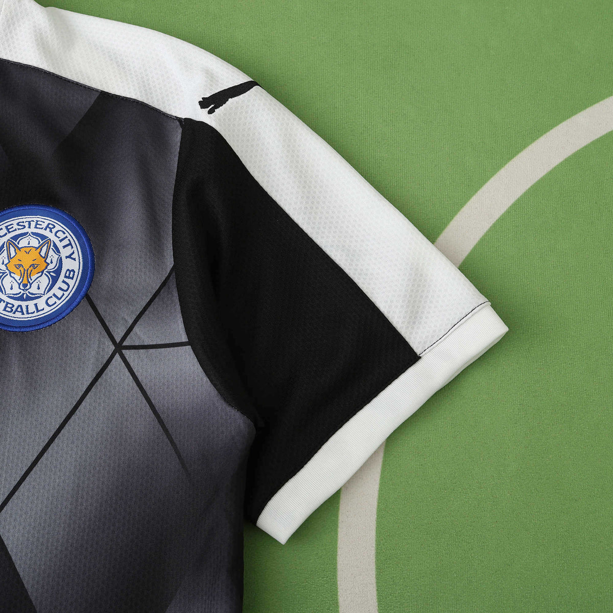 Leicester City 2015-2016 Season Away Retro Black Football Jersey Trikot Maillot V5