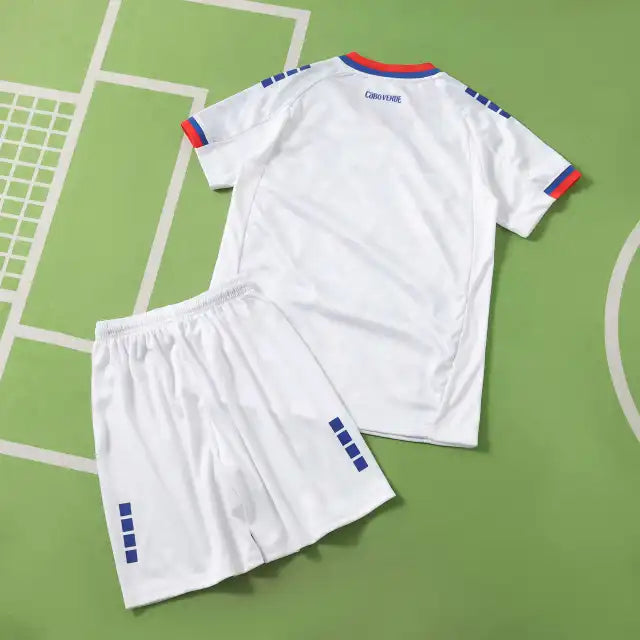 Cape Verde 2026 World Cup Kids Football White Jersey Kit – Front View