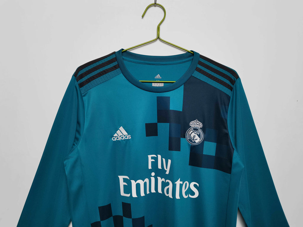 Real Madrid C.F. 2017-2018 Season Third Long Sleeve Retro Football Jersey Trikot Maillot V3