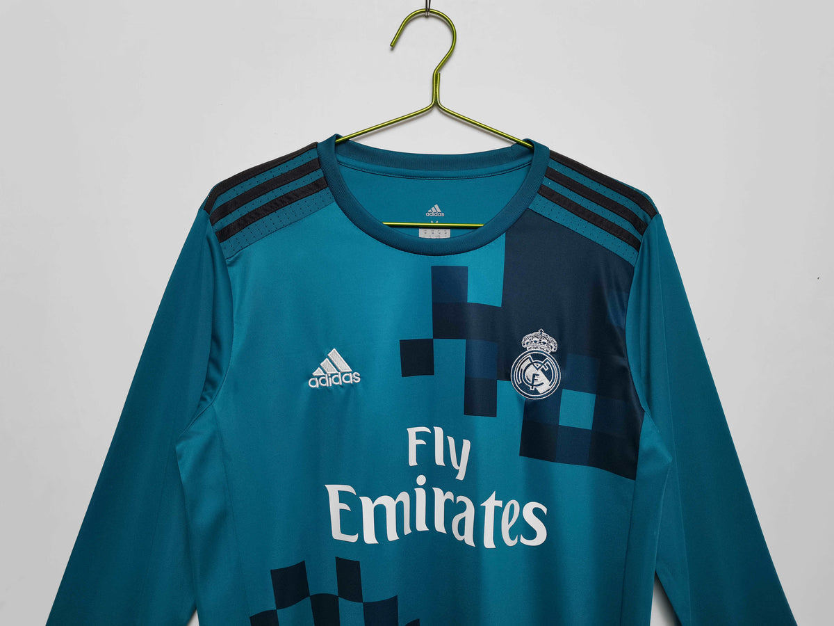Real Madrid C.F. 2017-2018 Season Third Long Sleeve Retro Football Jersey Trikot Maillot V3