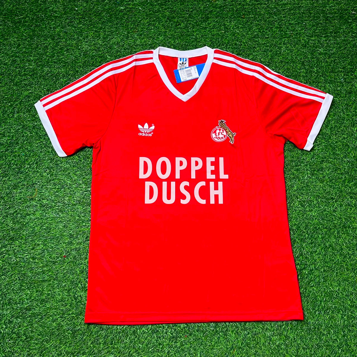 1. FC Köln 1984/85 Retro Auswärtstrikot Rot Fußball – Detailed View