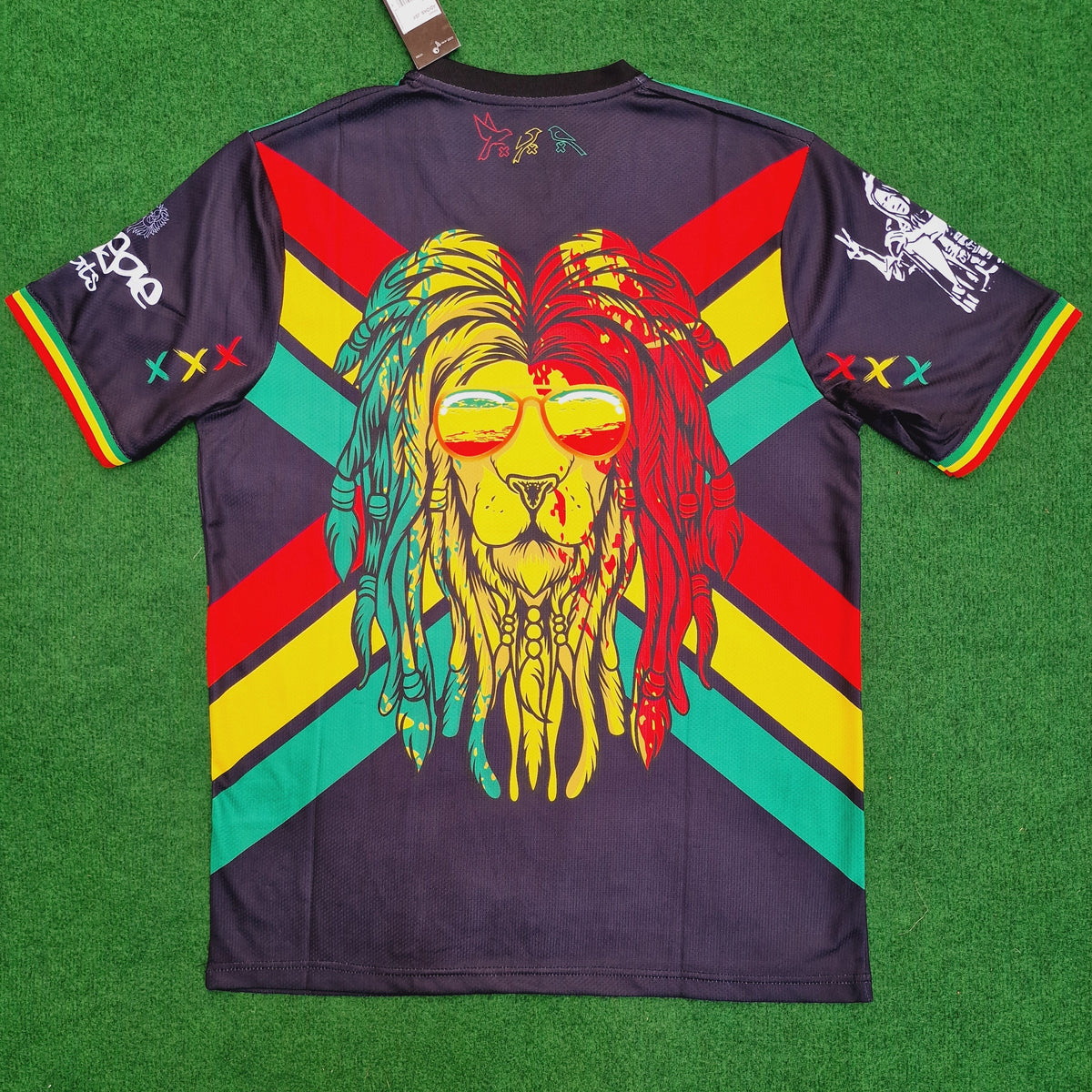 Bob Marley Jamaica Lion Commemorative Special Edition Football Jersey – Back View