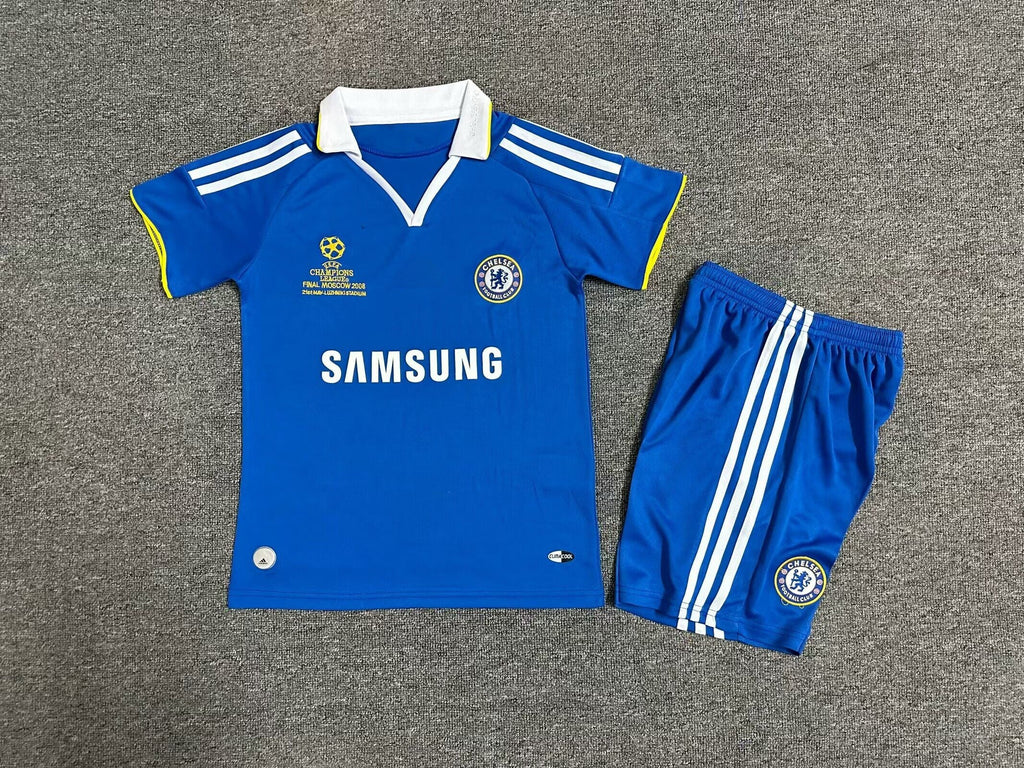 Chelsea Champions League Kids Children Set Retro Football Jersey Kinder – Back View