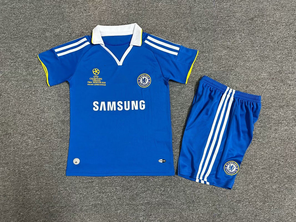 Chelsea Champions League Kids Children Set Retro Football Jersey Kinder – Back View