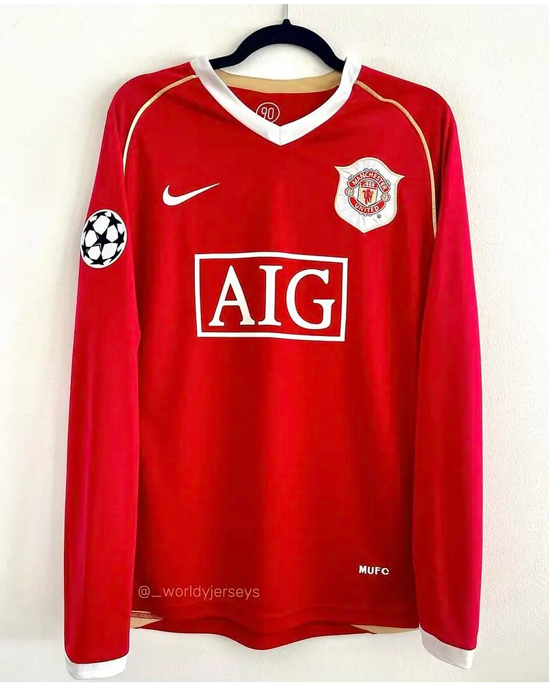 2006 Cristiano Ronaldo #7 Manchester United 2007 Red Golden Football Jersey – 4