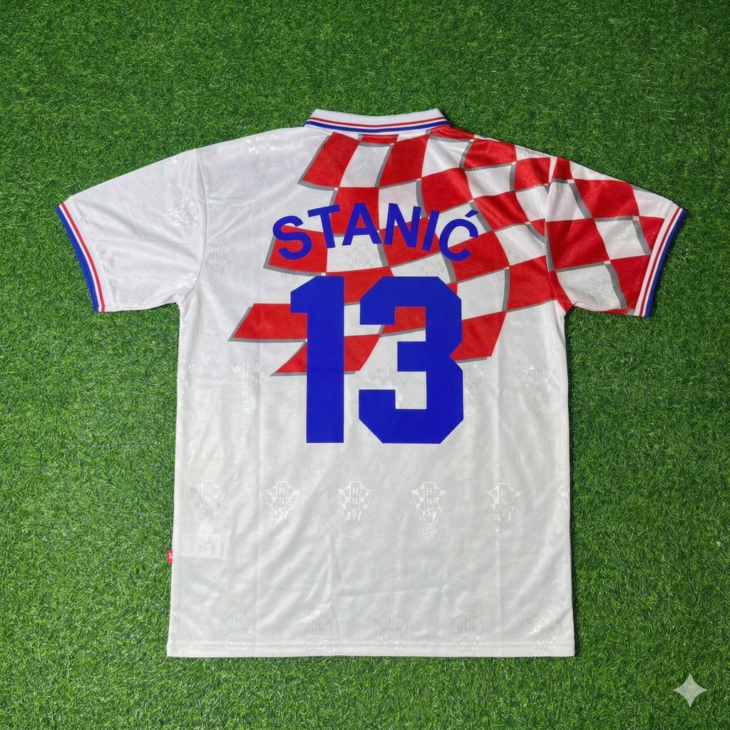 Croatia 1998 World Cup Retro Football Jersey – Josip Stanic – Back View