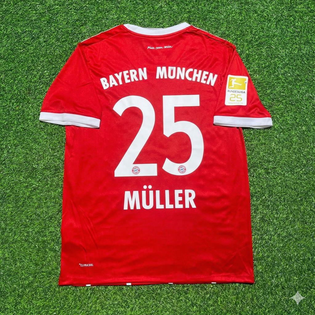 Bayern Munich 2017-2018 Retro Home Jersey – Thomas Müller – Back View
