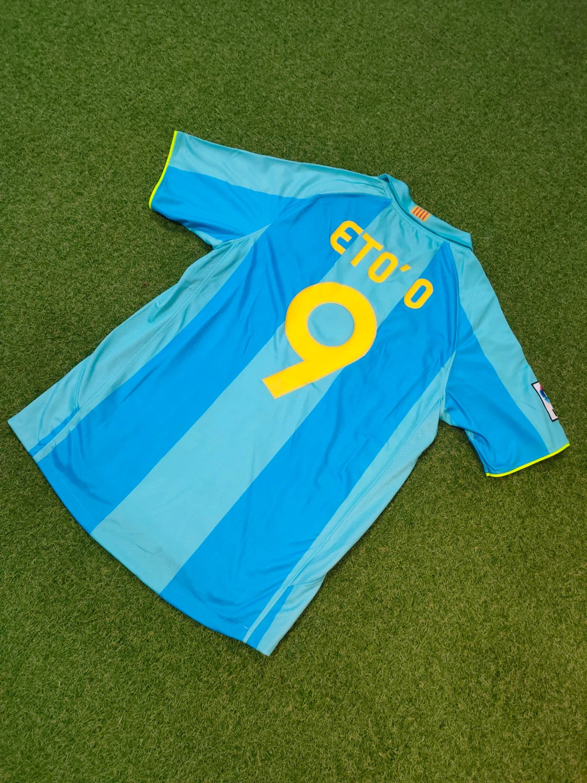 2008 Samuel Eto'o Barcelona Away Blue Retro Football Jersey – 5
