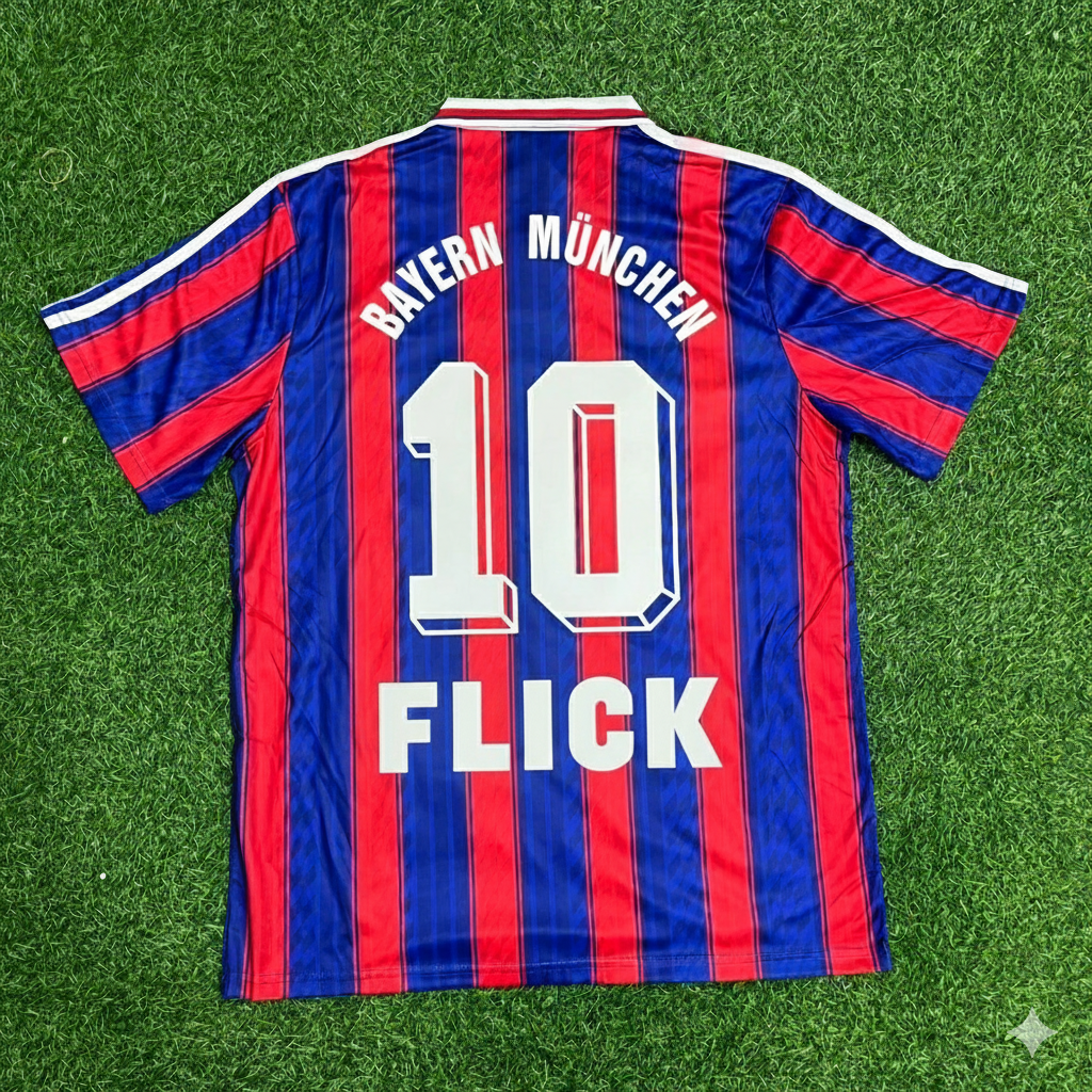 Hansi Flick Bayern Munich Retro Football Jersey – Back View