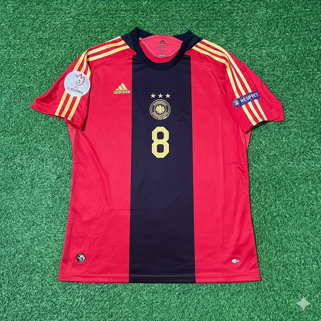 2008 Germany EURO Torsten Frings Away Red Retro Football Jersey – Front View