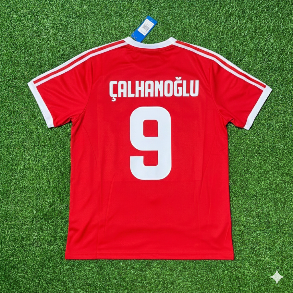 Hakan Çalhanoğlu Hamburger SV Rotes Heimtrikot Retro – Back View