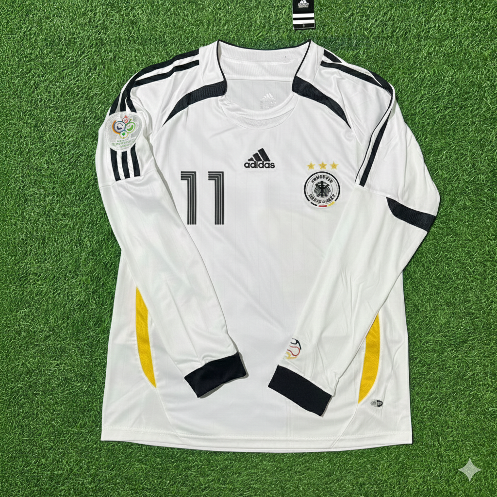 Germany World Cup Long Sleeve White Retro Football Jersey – Marco Reus – Front View