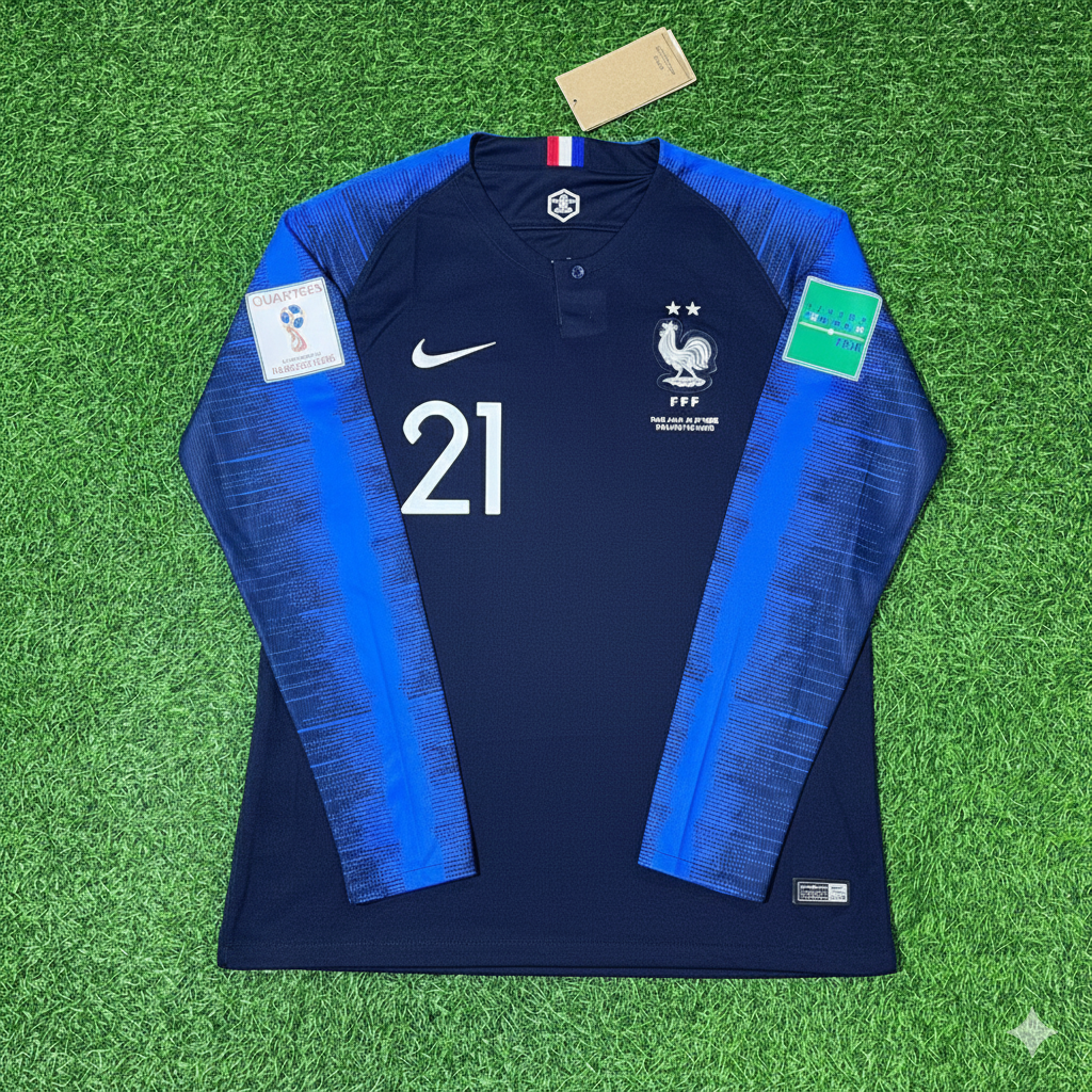 2018 France World Cup Lucas Hernandez Final Long Sleeve Retro Football Jersey – Front View