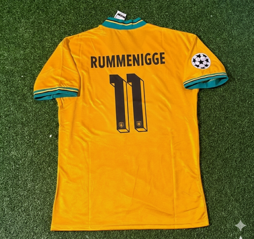 Bayern Munich Yellow Retro Football Jersey – Karl Heinz Rummenigge – Back View