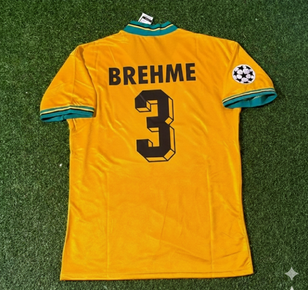 Bayern Munich Yellow Retro Football Jersey – Andreas Brehme – Back View