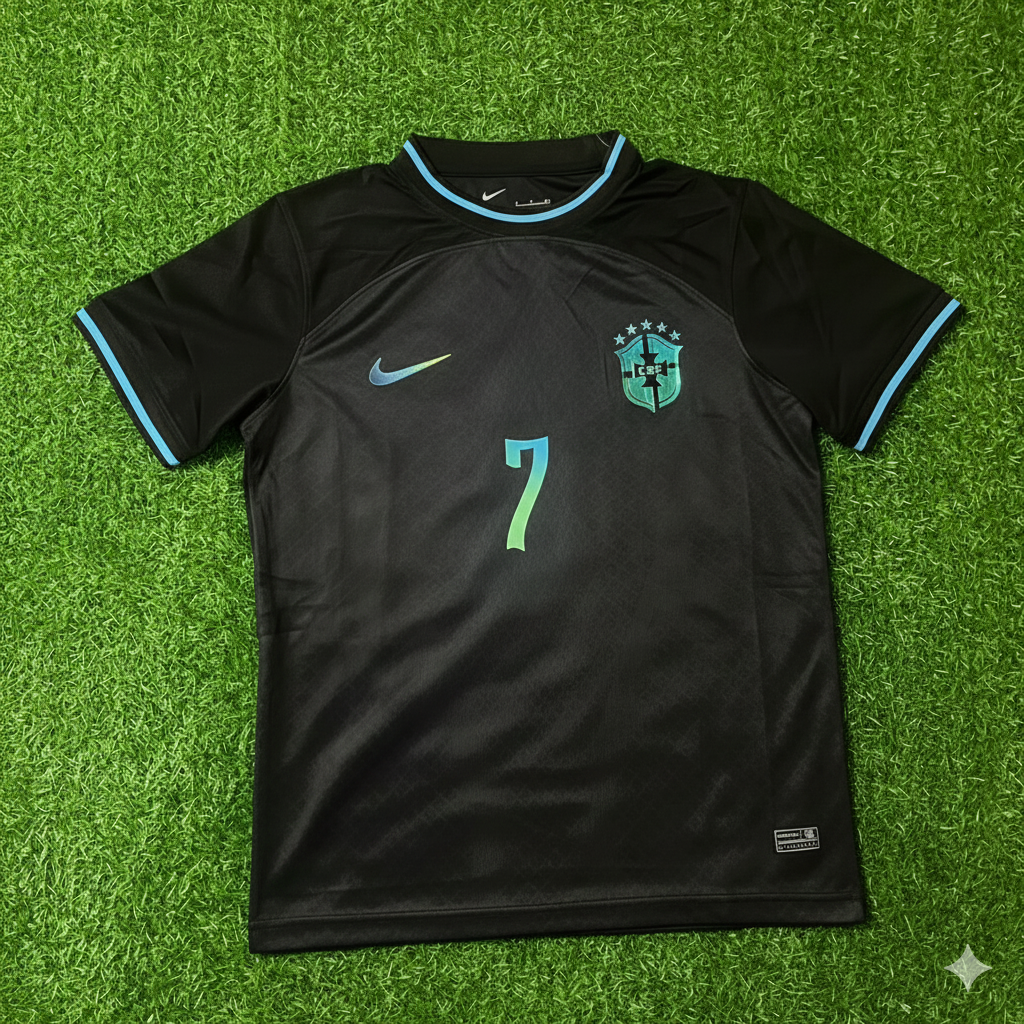 Brazil Retro Football Jersey – Vinicius Junior – Front View