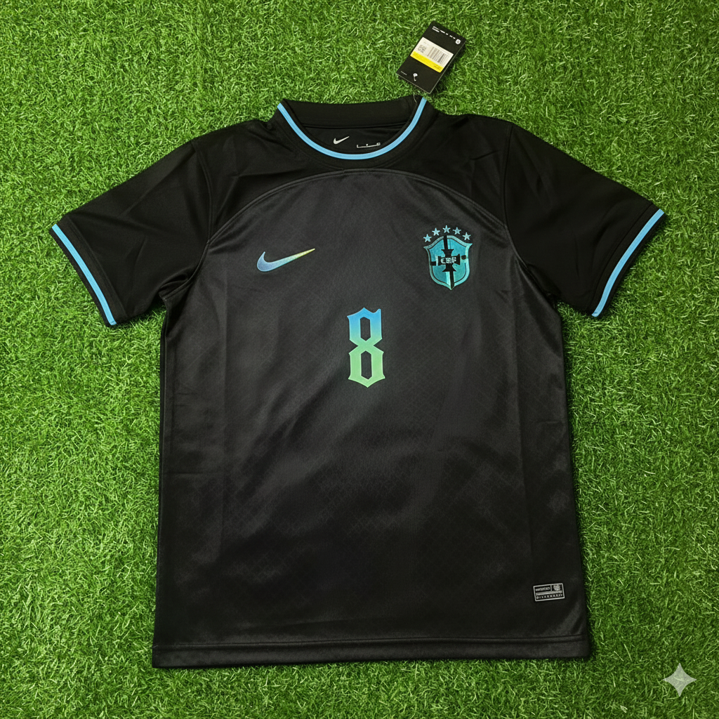 Brazil Retro Football Jersey – Bruno Guimaraes – Front View