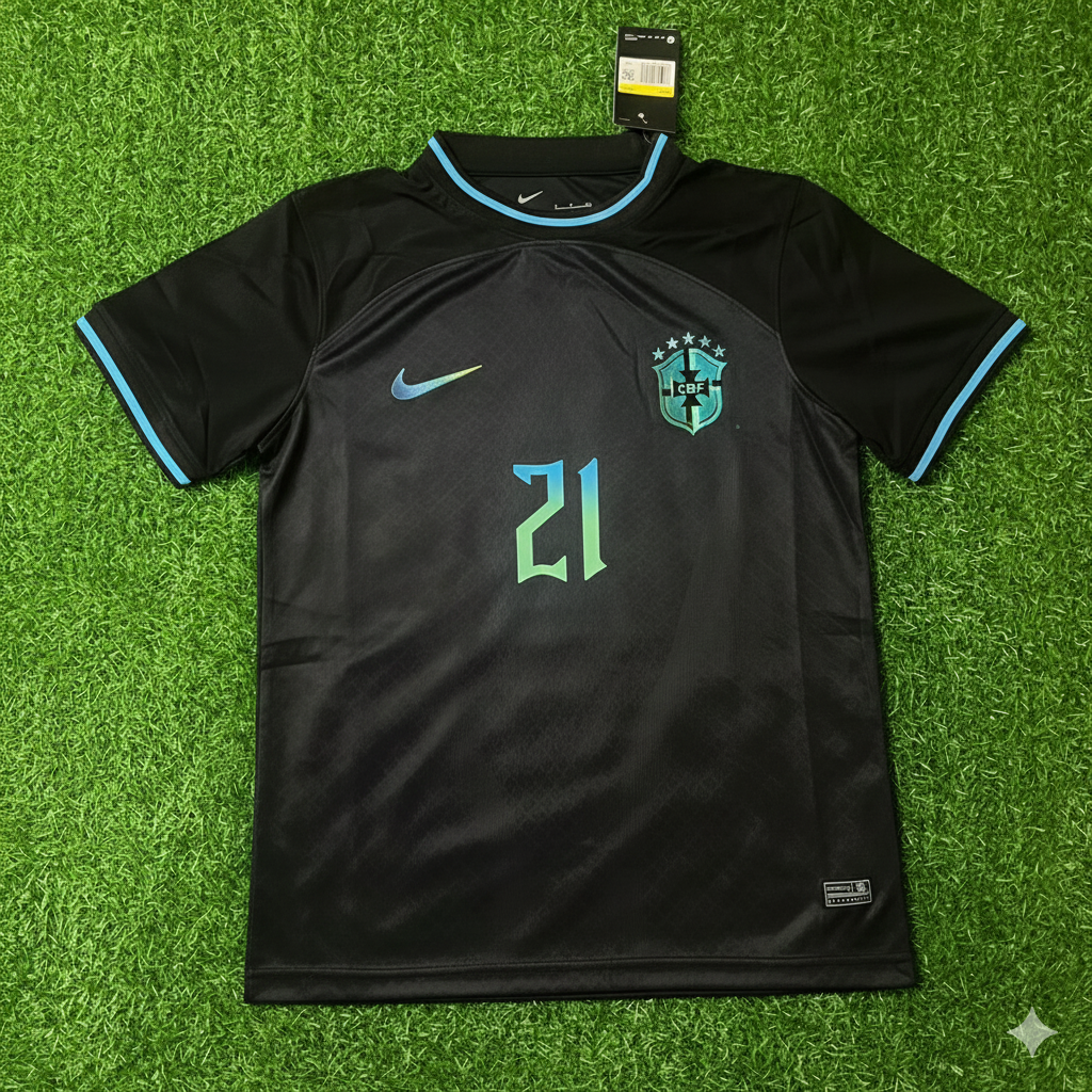 Matheus Cunha Brazil Retro Football Jersey – Front View
