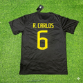 Roberto Carlos Brazil Black Retro Football Jersey Collection – Back View
