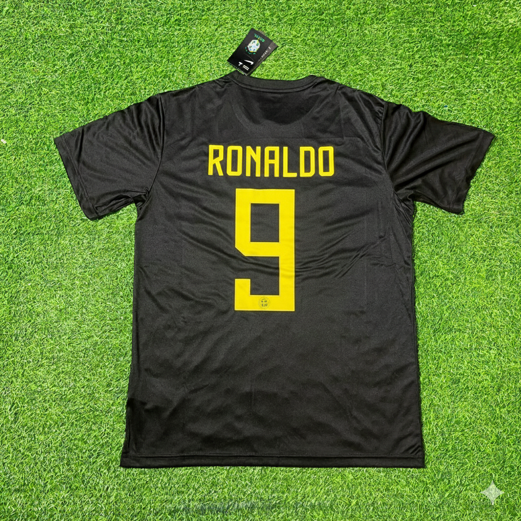 Ronaldo Nazario Brazil Black Retro Football Jersey Collection – Back View