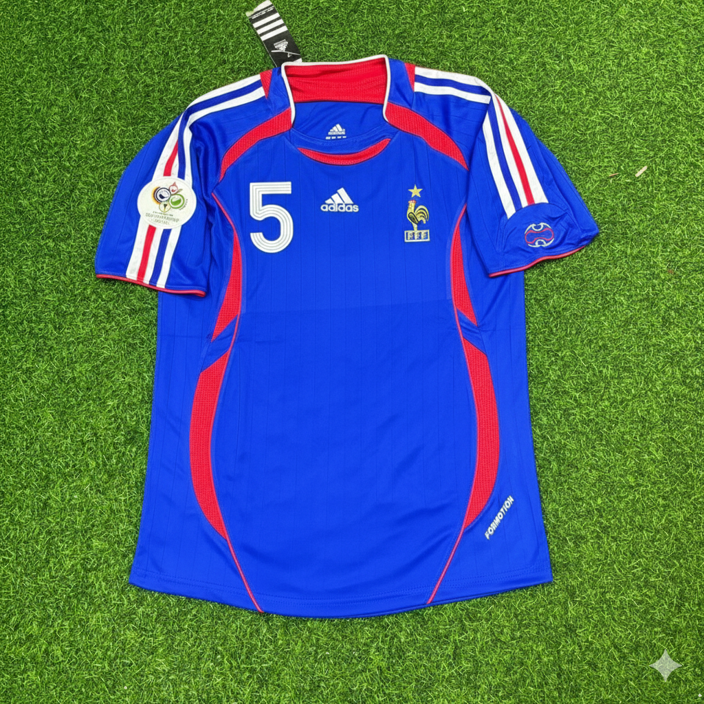 2006 France World Cup William Gallas Blue Retro Kit – Front View