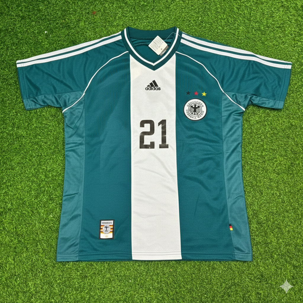 Germany 1998 World Cup Away Retro Football Jersey – Michael Tarnat – Front View