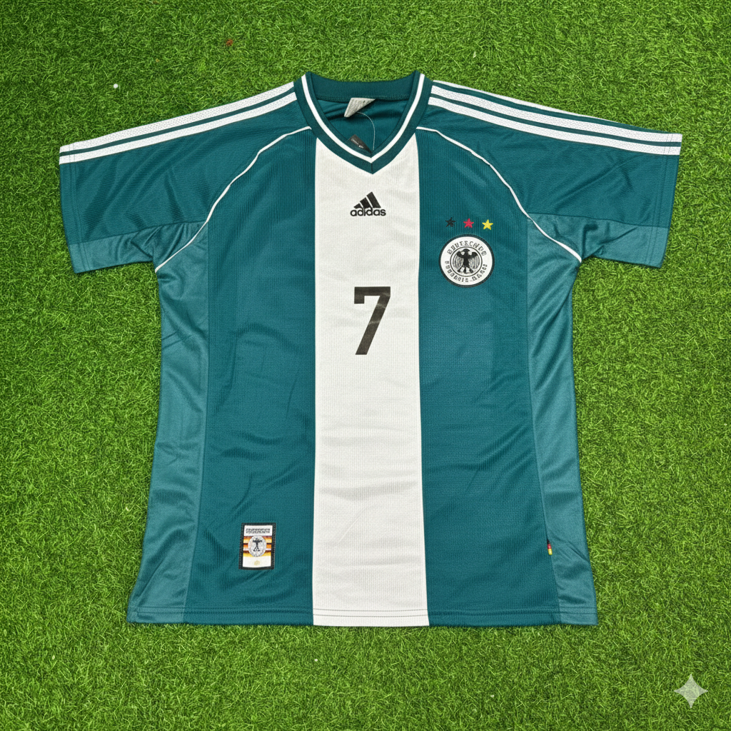 1998 Germany World Cup Andreas Möller Away Retro Football Jersey – Front View