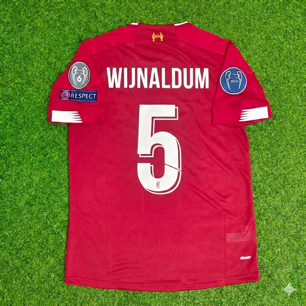 2019 Georginio Wijnaldum Liverpool 20 Retro Football Jersey – Back View