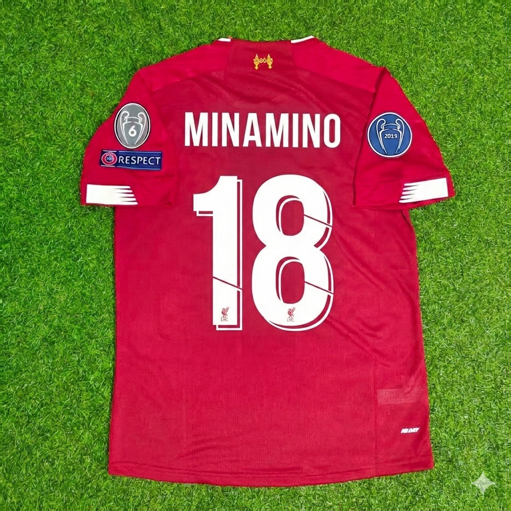 2019 Takumi Minamino Liverpool 20 Retro Football Jersey – Back View