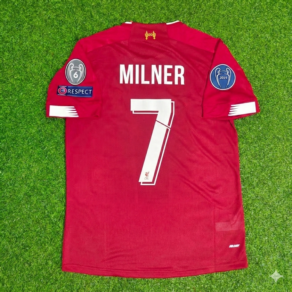 Liverpool 2019 20 Retro Kit Jersey – James Milner – Back View