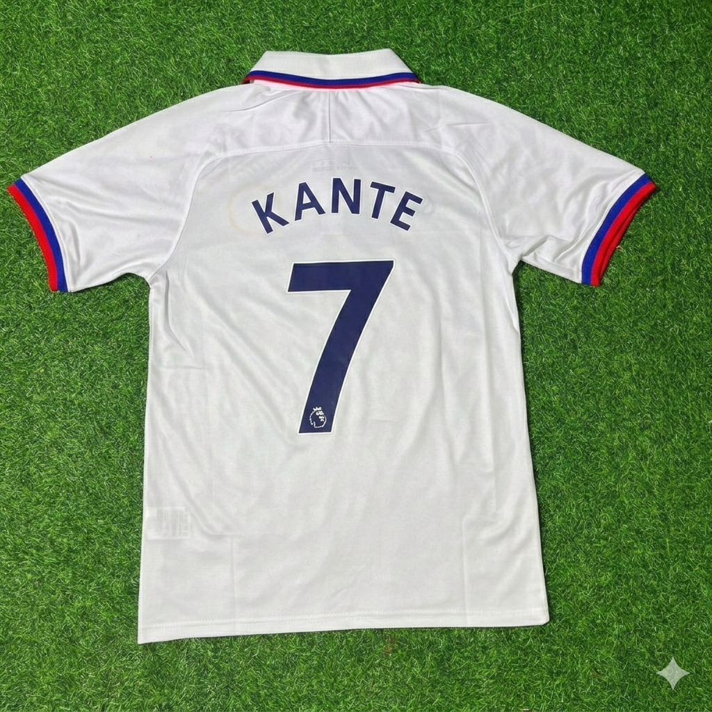 Chelsea 2019/2020 White Retro Football Jersey – N'golo Kante – Back View