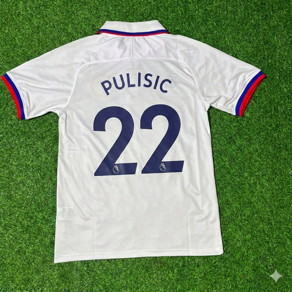 2019/20 Christian Pulisic Chelsea White Retro Football Jersey Collection – Back View