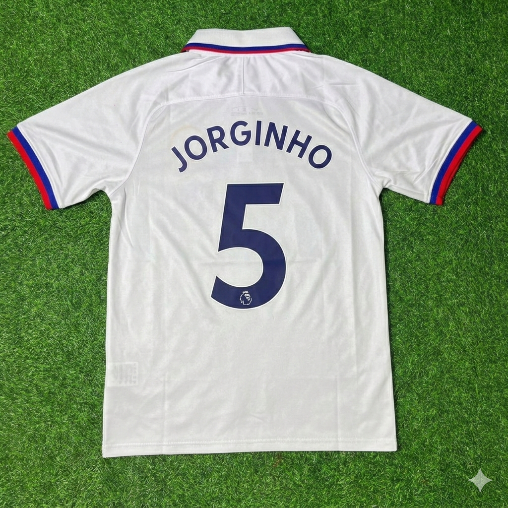 2019/20 Jorginho Chelsea White Retro Football Jersey Collection – Back View