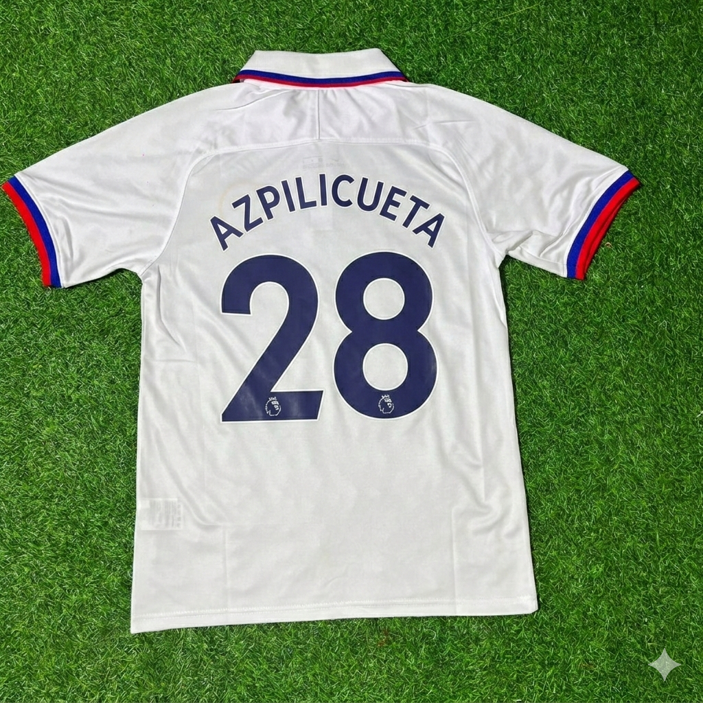 2019/20 Cesar Azpilicueta Chelsea White Retro Football Jersey Collection – Back View