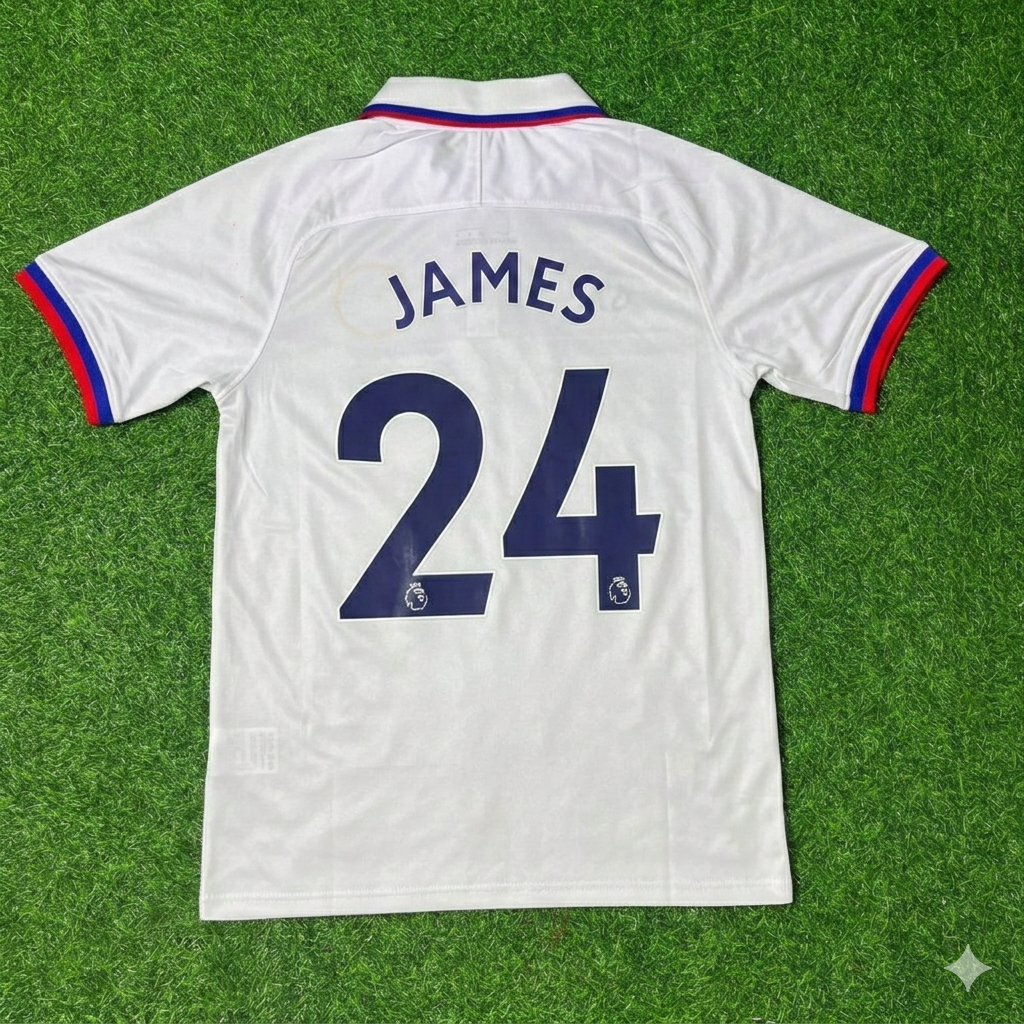 Chelsea 2019/2020 White Retro Football Jersey – Reece James – Back View