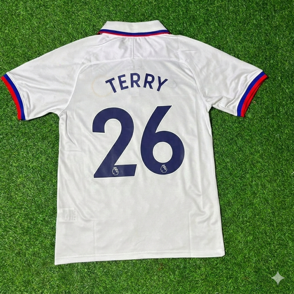 Chelsea White Retro Football Jersey – John Terry – Back View
