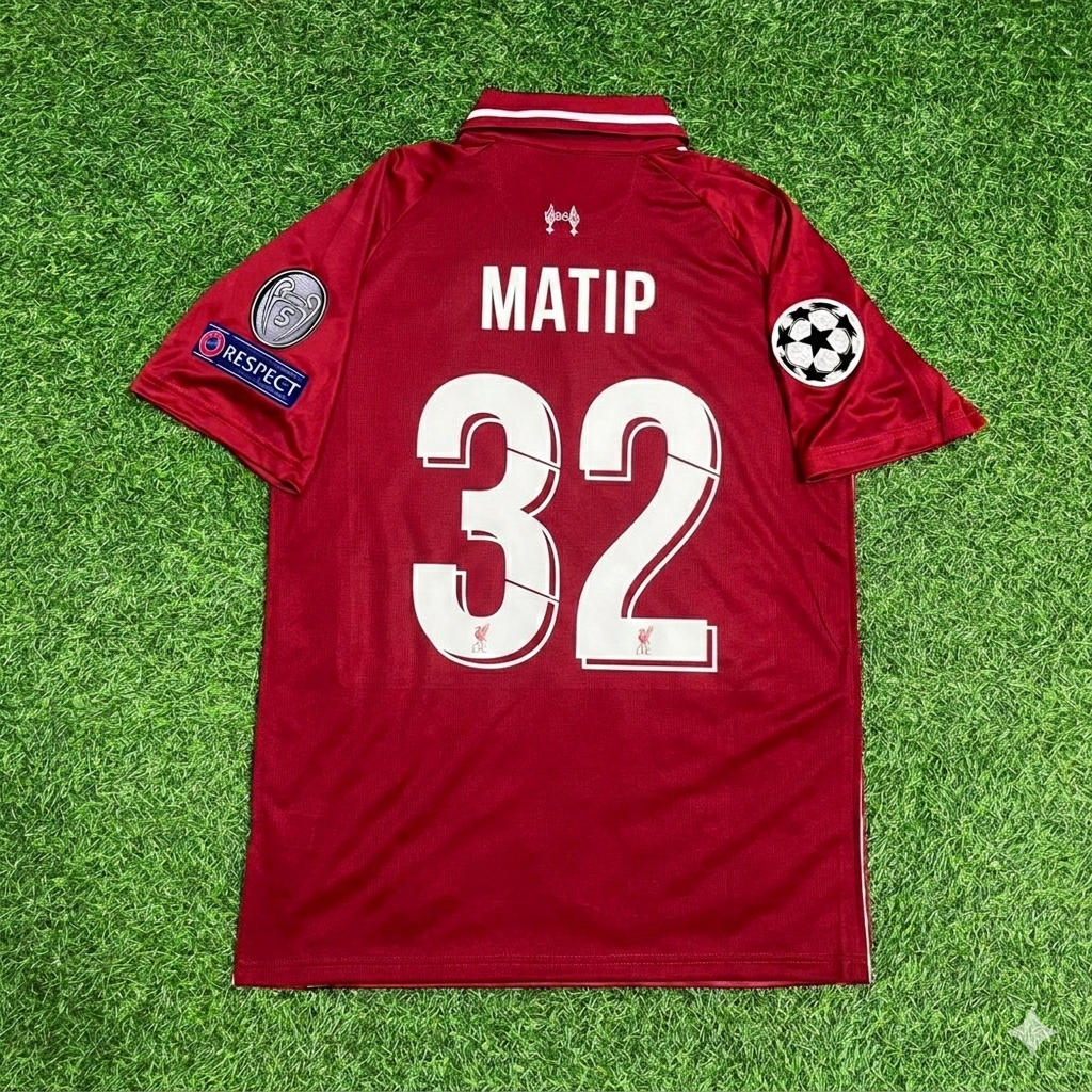 2019 Joel Matip Liverpool CL Final Retro Football Jersey – Back View