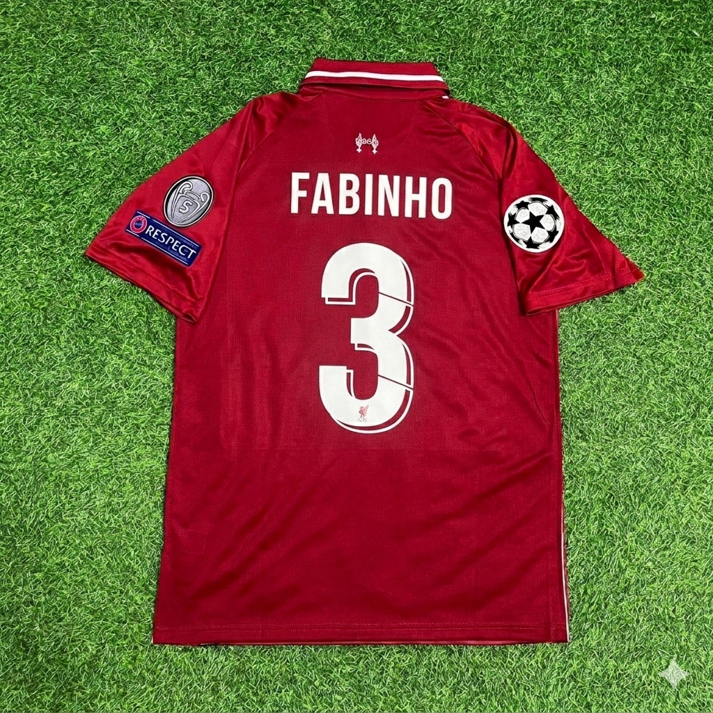 Liverpool 2019 CL Final Retro Kit Jersey – Fabinho – Back View