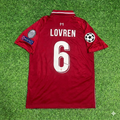 2019 Dejan Lovren Liverpool CL Final Retro Football Jersey – Back View